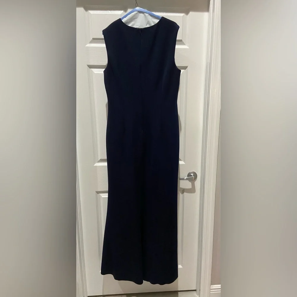 Jessica Howard Navy Women's Scuba Cascade Ruffle Gown, worn once, size 16 - Picture 5 of 5